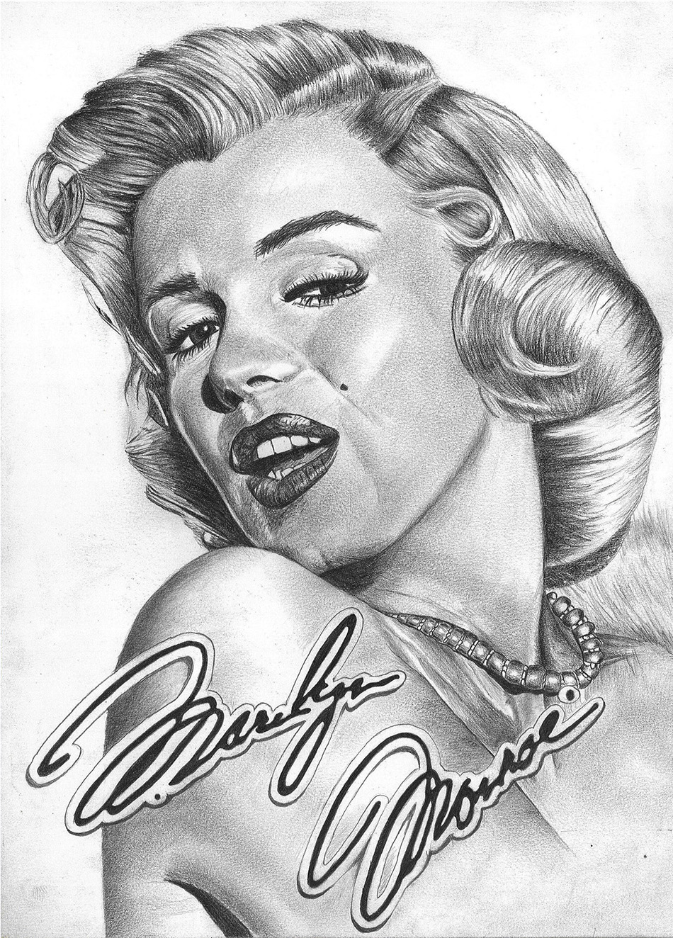 Mariyn Monroe portré rajz