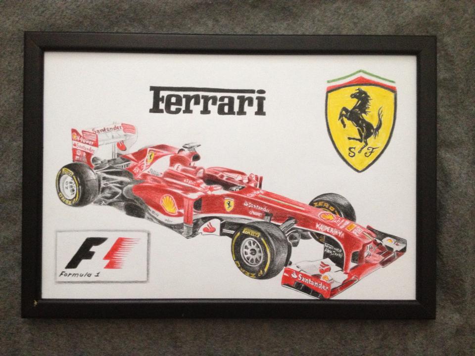 F1 Ferrari színes rajz